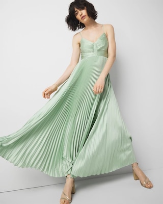 【 HYKE 】 TAFFETA PLEATED MAXI DRESS Pleated Taffeta and Organza Long Dress – John Paul Ataker